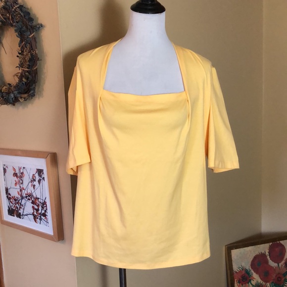 LAFAYETTE 148 Size 1X PLUS Squared Neckline Pullover Cotton & Elastine $188 NEW - Picture 3 of 16